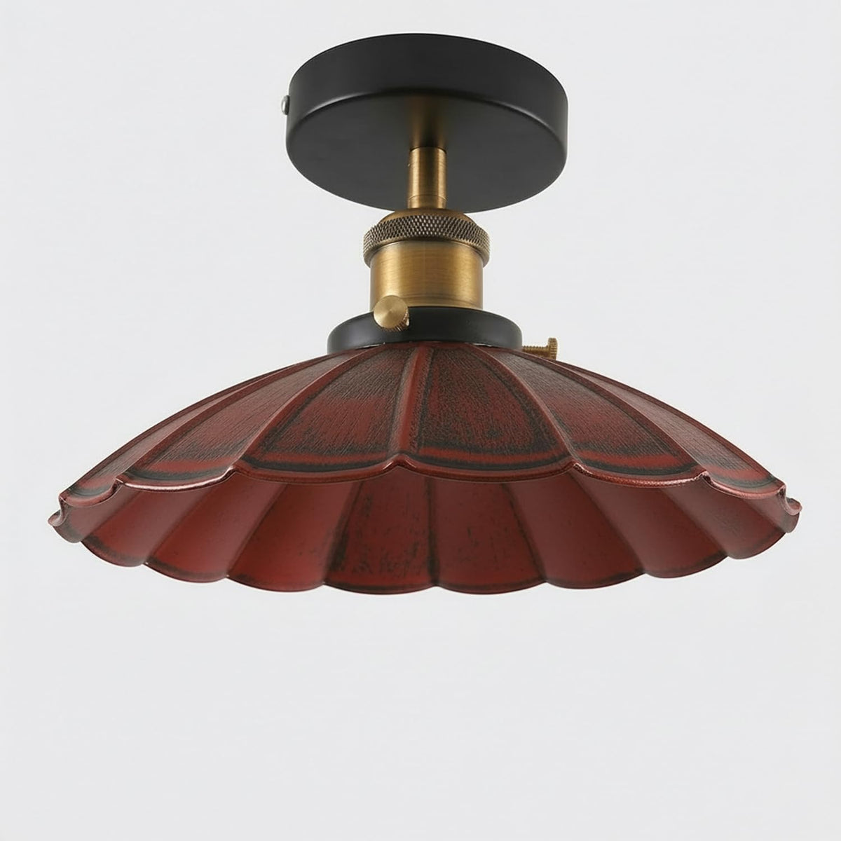 Semi Flush Ceiling Light – Scalloped, Dome or Gloss Metal Shade, E27 - photo 81