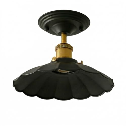Semi Flush Ceiling Light – Scalloped, Dome or Gloss Metal Shade, E27