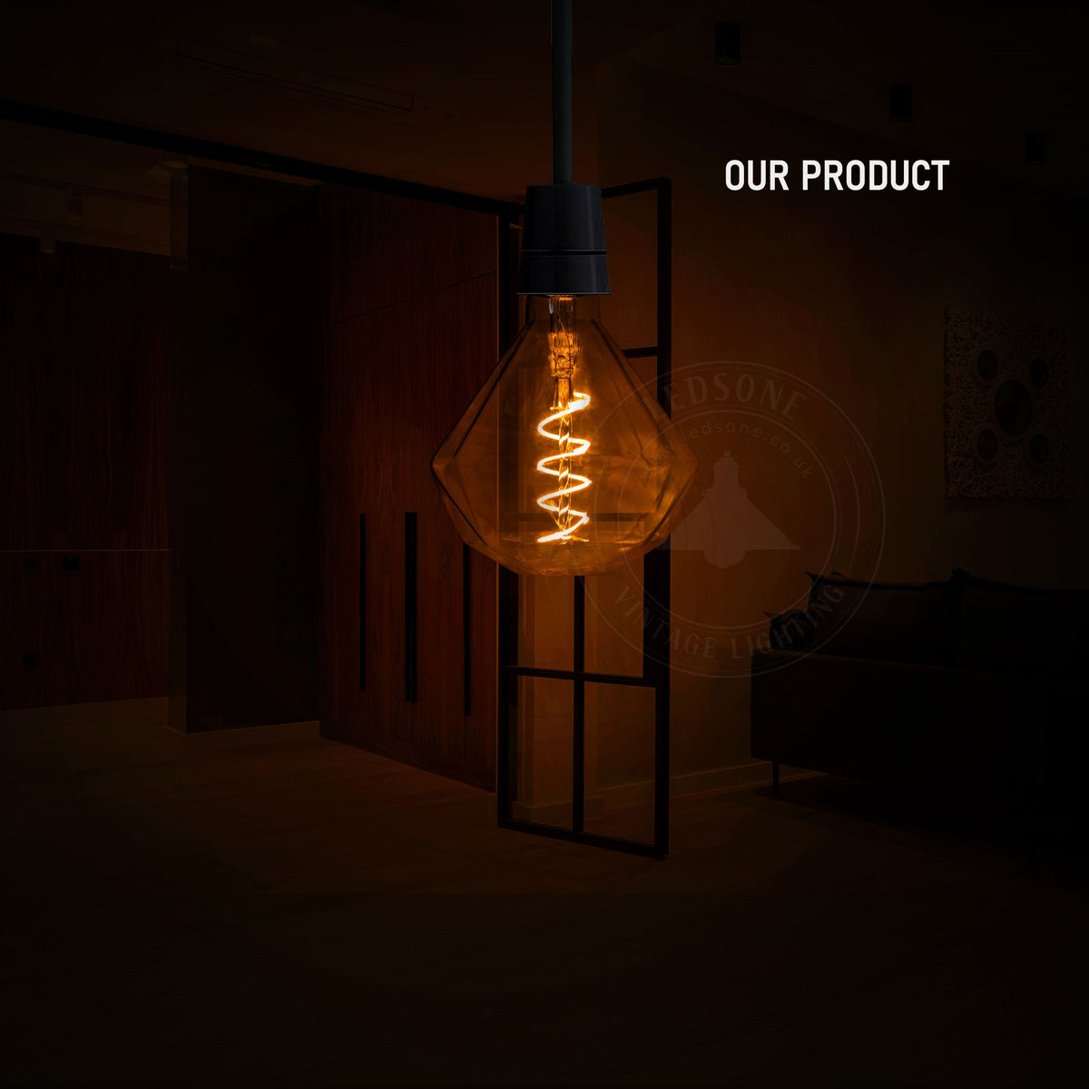 Vintage Spiral Filament LED Bulbs E27 – Globe, Diamond, Heart, Star & Tube - photo 9