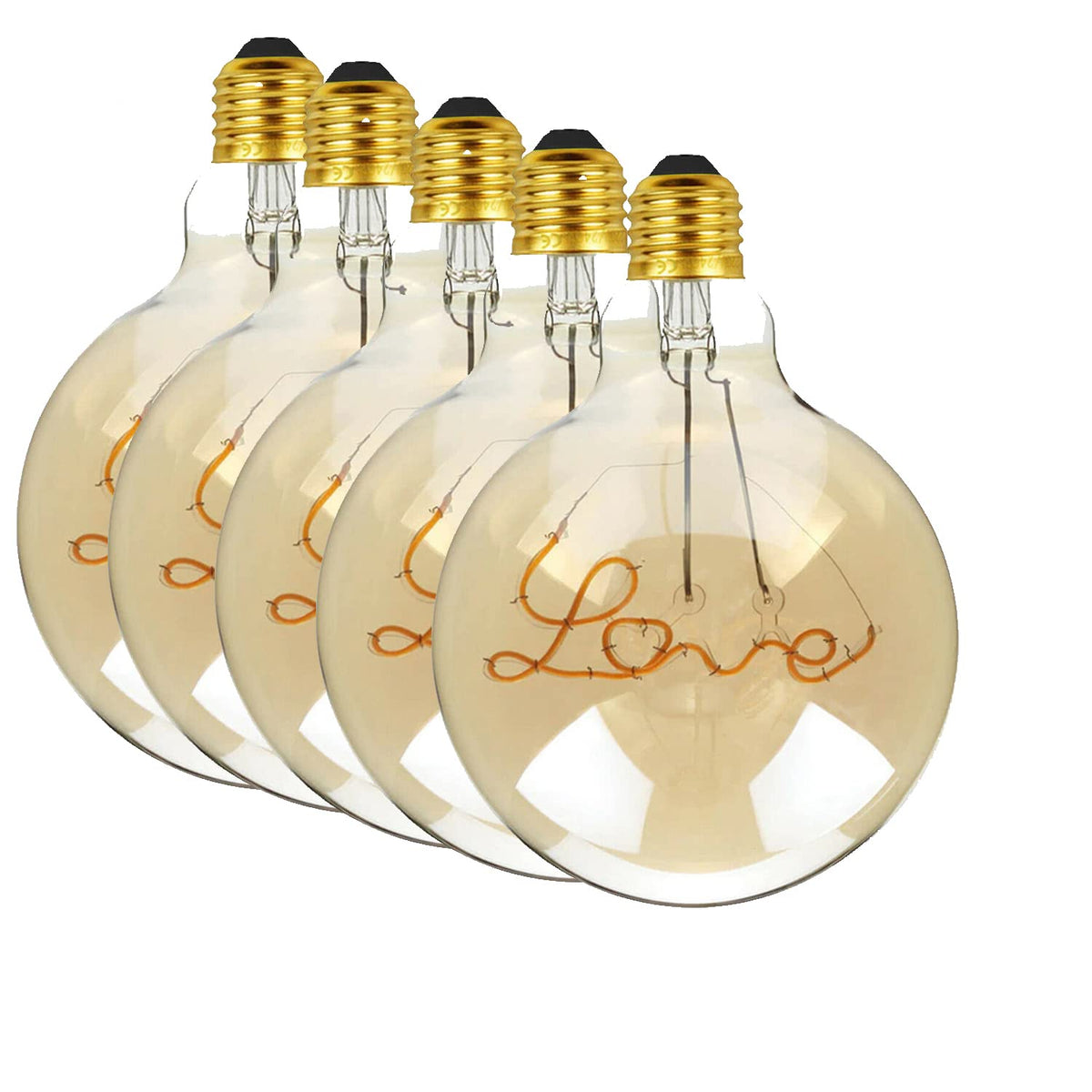 Vintage Spiral Filament LED Bulbs E27 – Globe, Diamond, Heart, Star & Tube - photo 14