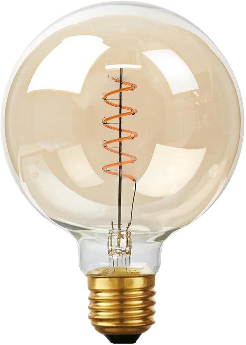 Vintage Spiral Filament LED Bulbs E27 – Globe, Diamond, Heart, Star & Tube - G125 Spiral, E27 4W, Single