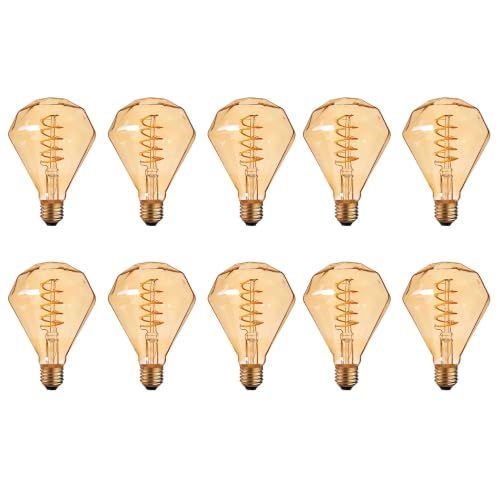 Vintage Spiral Filament LED Bulbs E27 – Globe, Diamond, Heart, Star & Tube - photo 26