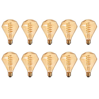 Vintage Spiral Filament LED Bulbs E27 – Globe, Diamond, Heart, Star & Tube - photo 26