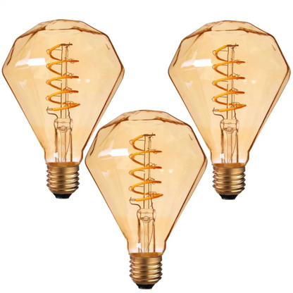 Vintage Spiral Filament LED Bulbs E27 – Globe, Diamond, Heart, Star & Tube - photo 22