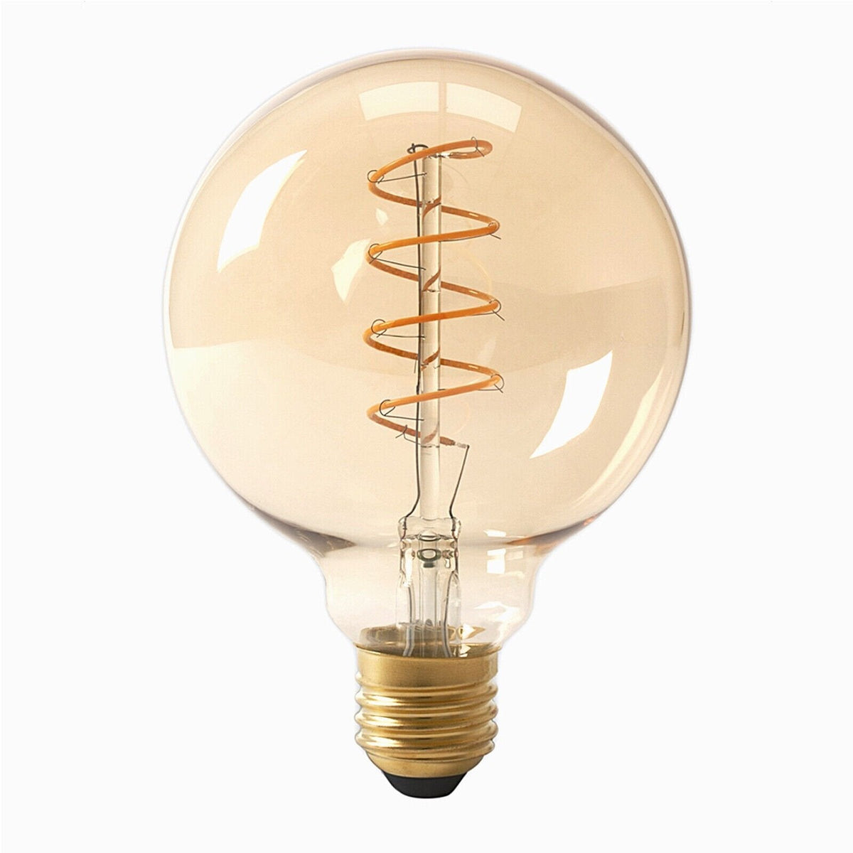 Vintage Spiral Filament LED Bulbs E27 – Globe, Diamond, Heart, Star & Tube - G95 Spiral, E27 4W, Single