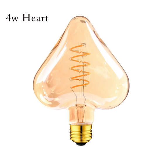 Vintage Spiral Filament LED Bulbs E27 – Globe, Diamond, Heart, Star & Tube - photo 21