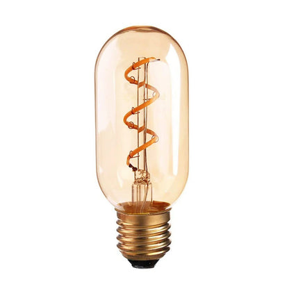 Vintage Spiral Filament LED Bulbs E27 – Globe, Diamond, Heart, Star & Tube - T45 Spiral, E27 4W, Single