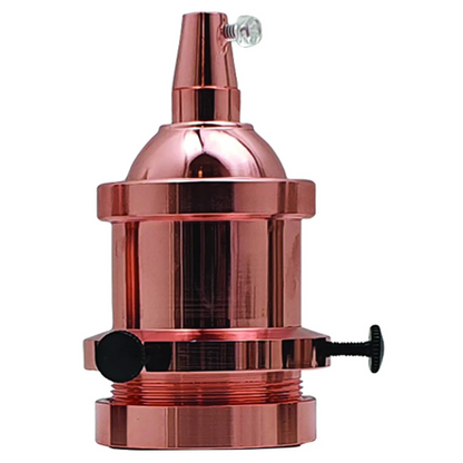 E27 Lamp Holder with Switch – Rose Gold, Vintage Style