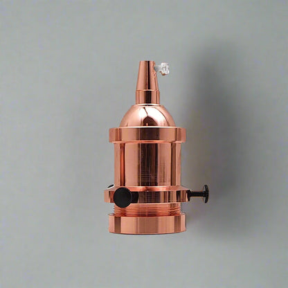 E27 Lamp Holder with Switch – Rose Gold, Vintage Style - photo 2