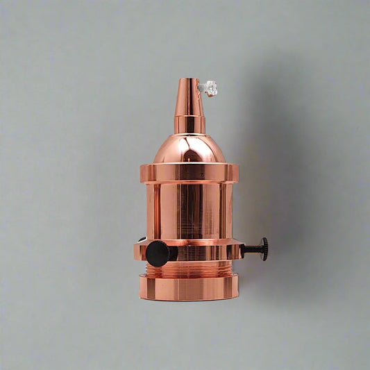 E27 Lamp Holder with Switch – Rose Gold, Vintage Style - photo 2