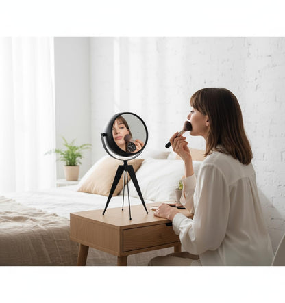 Tripod Table Clock with Mirror – Rotating Head, Black, 20 cm - photo 4