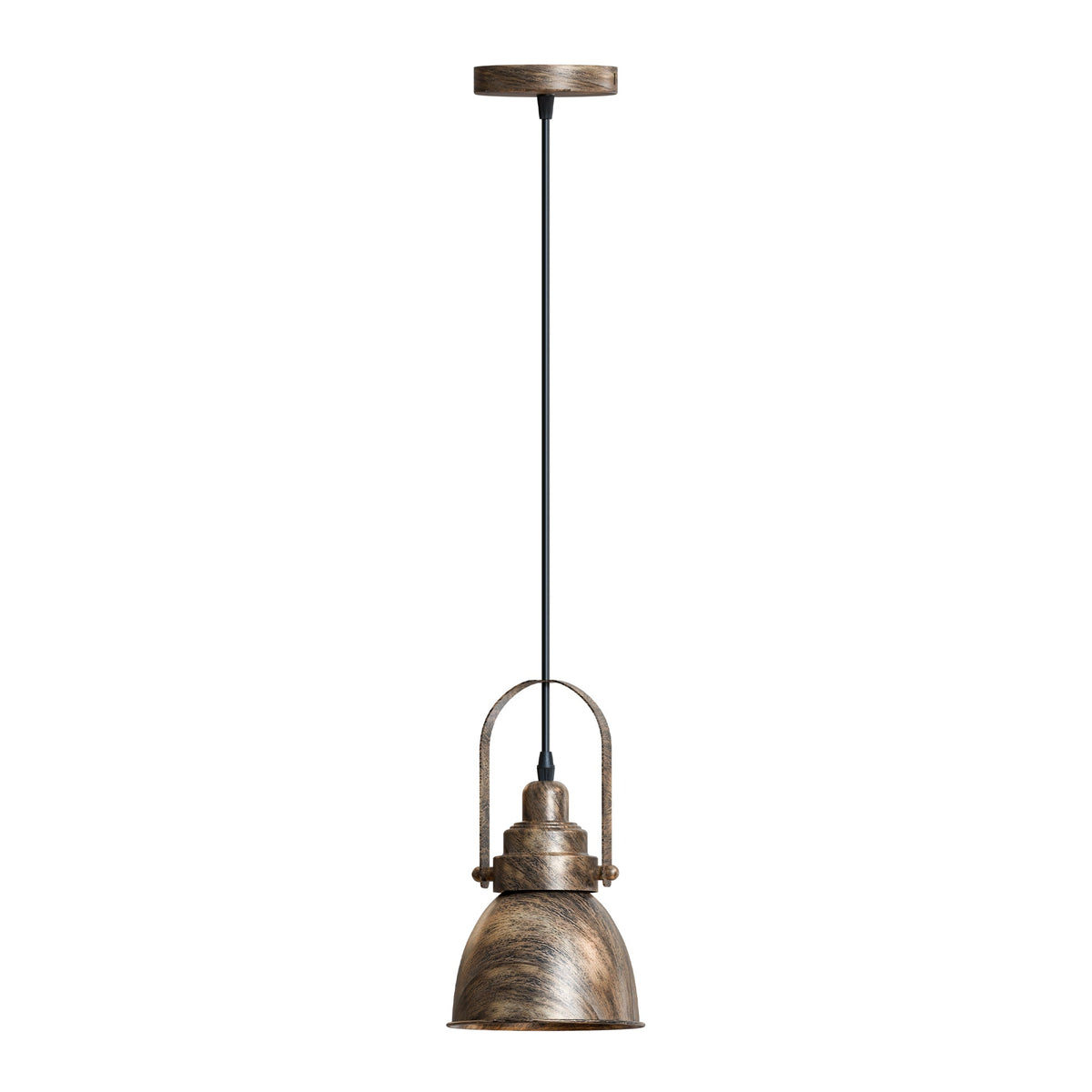 Industrial Hooded Pendant Light – Brushed Copper, 16 or 36 cm Shade - Brushed Copper, Retro 16 cm Brushed Copper, Without Bulb