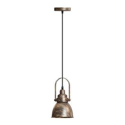 Industrial Hooded Pendant Light – Brushed Copper, 16 or 36 cm Shade - Brushed Copper, Retro 16 cm Brushed Copper, Without Bulb