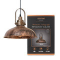 Industrial Hooded Pendant Light – Brushed Copper, 16 or 36 cm Shade - Brushed Copper, Wide Round 36 cm Brushed Copper, Without Bulb