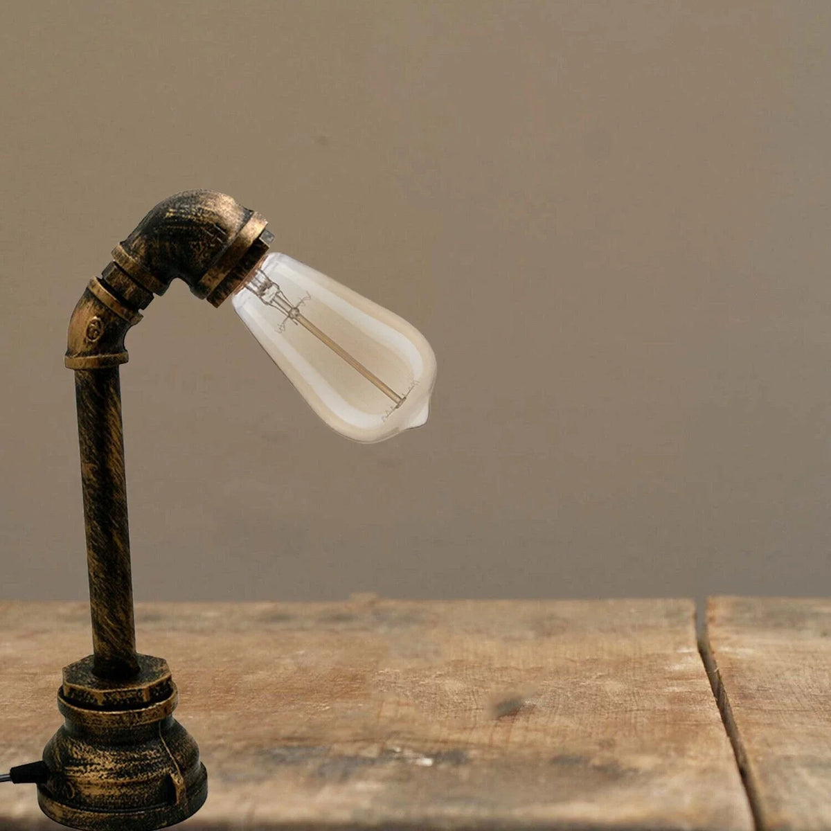 Vintage style Plug in Water Pipe Steampunk Desk Light Lamp - photo 2