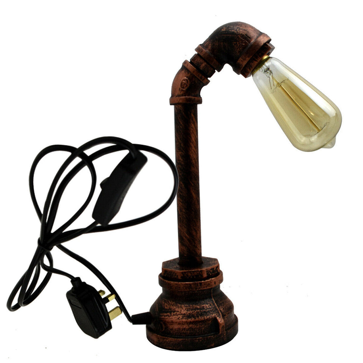 Vintage style Plug in Water Pipe Steampunk Desk Light Lamp - photo 5