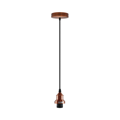 Vintage Pendant Light – E27 Holder in 6 Finishes, 60+ Shades & Cages - Copper, No Shade, Without Bulb