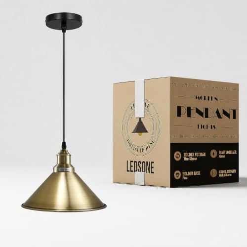 Vintage Pendant Light – E27 Holder in 6 Finishes, 60+ Shades & Cages - photo 9