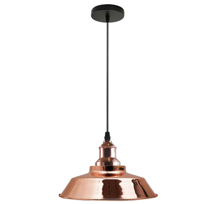 Vintage Pendant Light – E27 Holder in 6 Finishes, 60+ Shades & Cages - Rose Gold, Vintage Dome 22 cm Rose Gold, Without Bulb