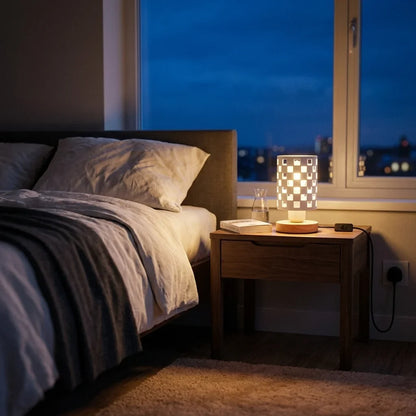 Vintage Wire Cage Table Lamp with Wood Base E27 - photo 6