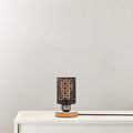 Vintage Wire Cage Table Lamp with Wooden Stand E27