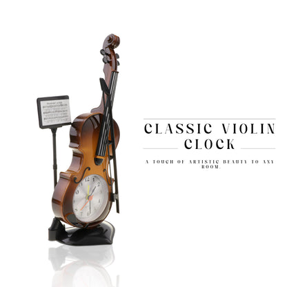 Violin Alarm Clock – Music Stand & Bow, 27.5 cm, Brown or Gold - photo 3