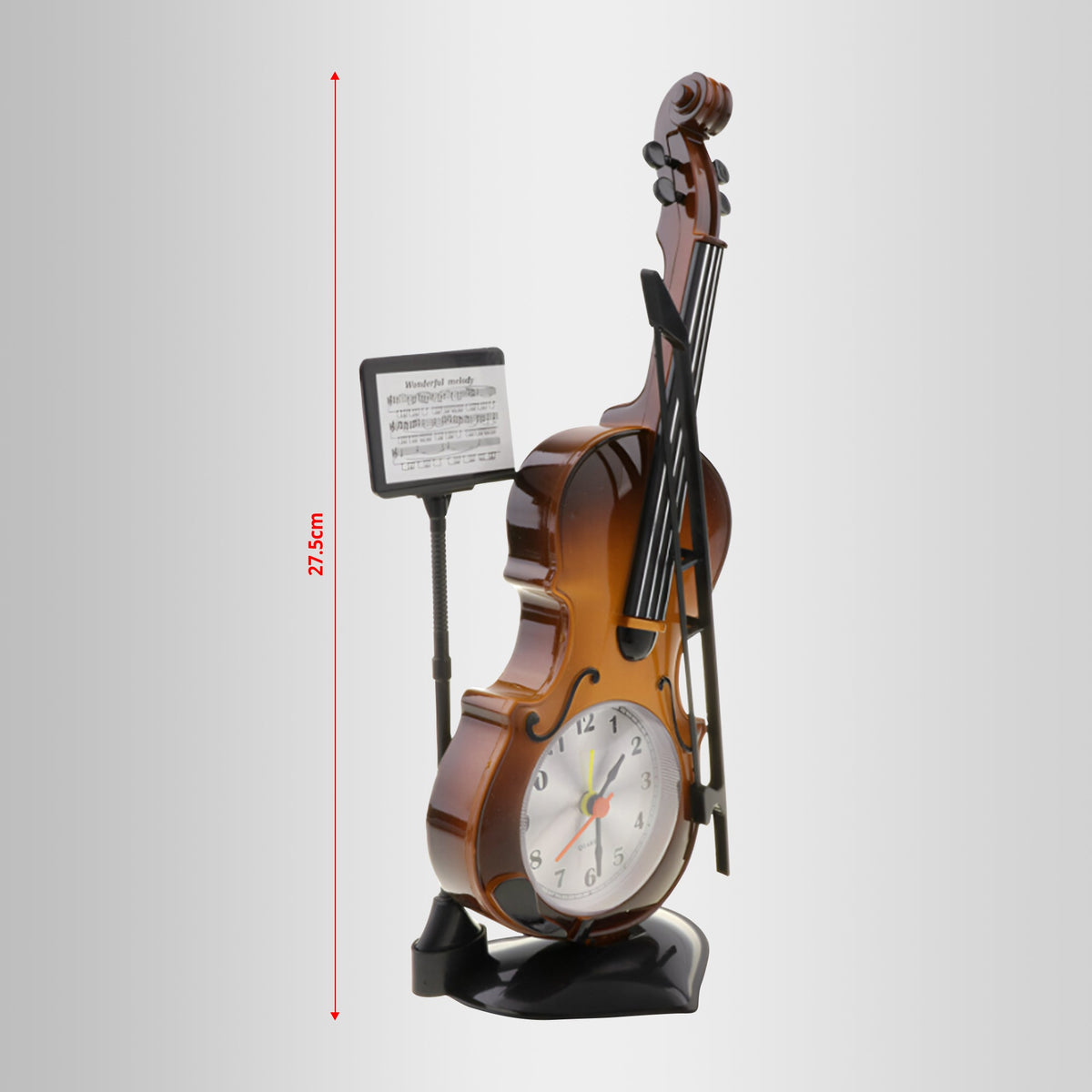 Violin Alarm Clock – Music Stand & Bow, 27.5 cm, Brown or Gold - photo 7