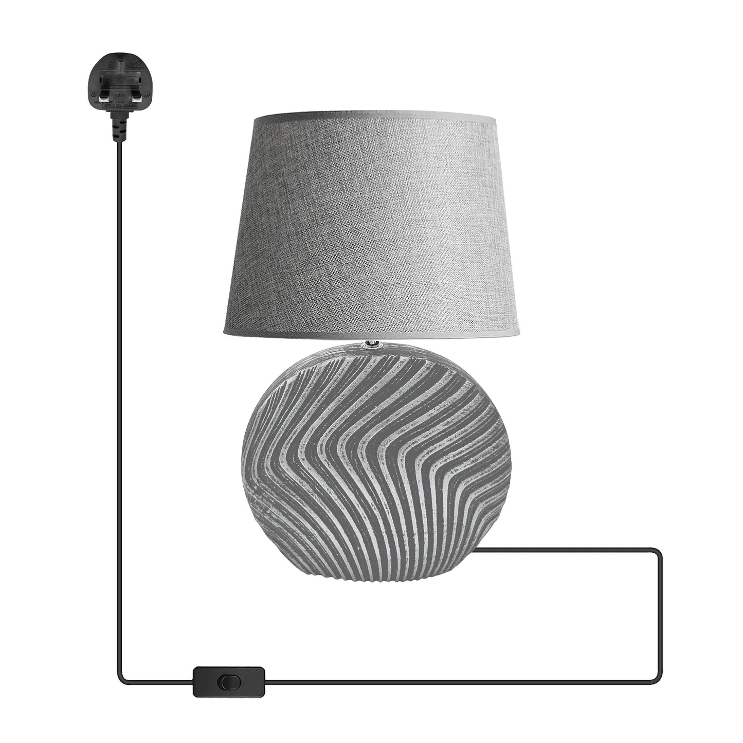 plugin Ceramic Bedside Table Lamp