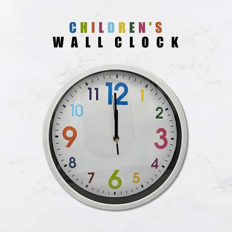 Children's Colourful Number Wall Clock – 35 cm, White Frame, Quiet Sweep - photo 3