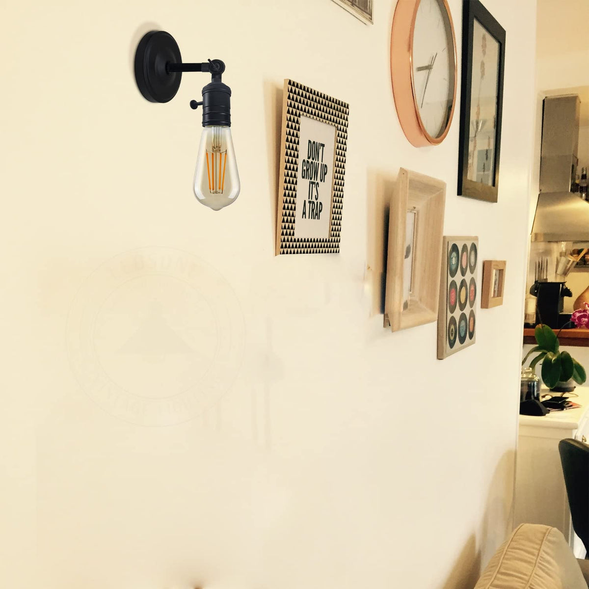 Wall Lamp Holder with Switch – Pack of 2, E27 - photo 3