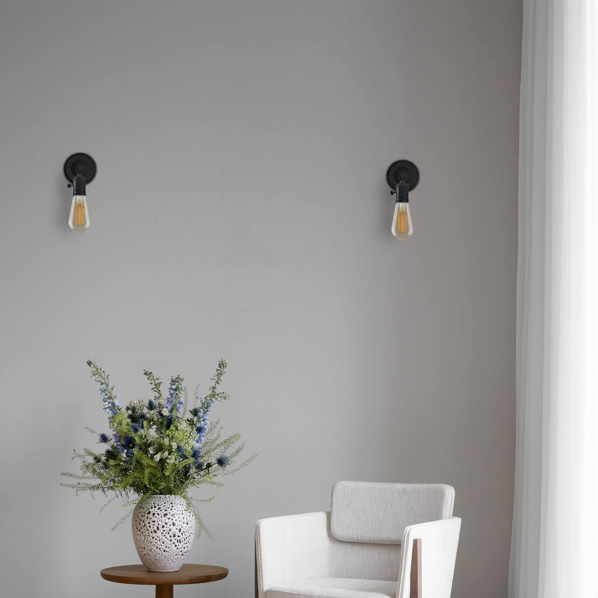 Wall Lamp Holder with Switch – Pack of 2, E27 - photo 4