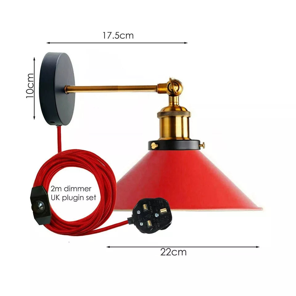 Plug-In Swing Arm Wall Light with Flat Cone Shade – Yellow Brass, Dimmer Cord - photo 6