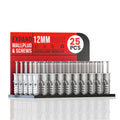 Grey Wall Plugs and Screws, 12 mm – Pack of 25 - 25 Plugs & Screws