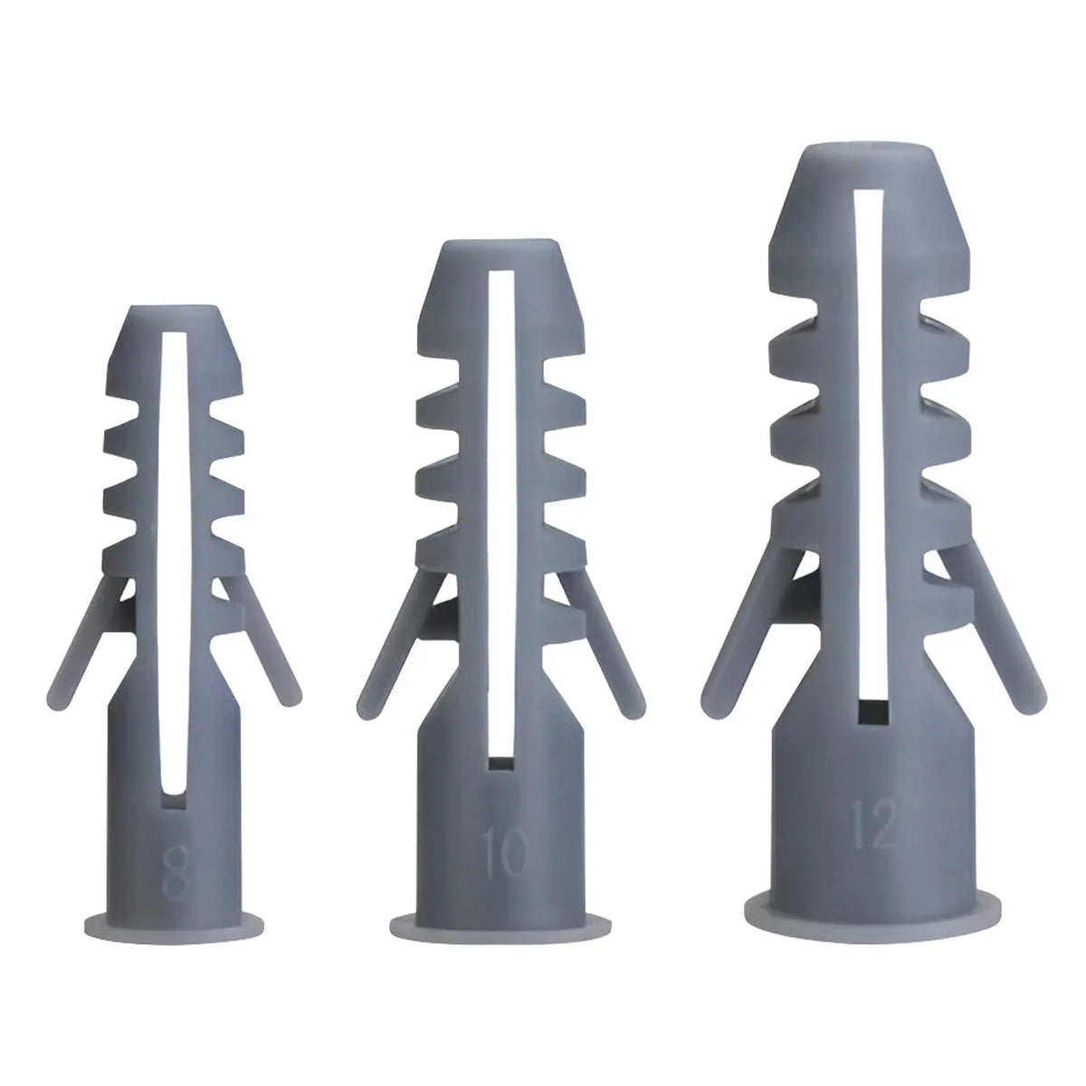 Grey Plastic Wall Plugs, Pack of 100 – 8, 10 or 12 mm, Plugs Only - photo 4