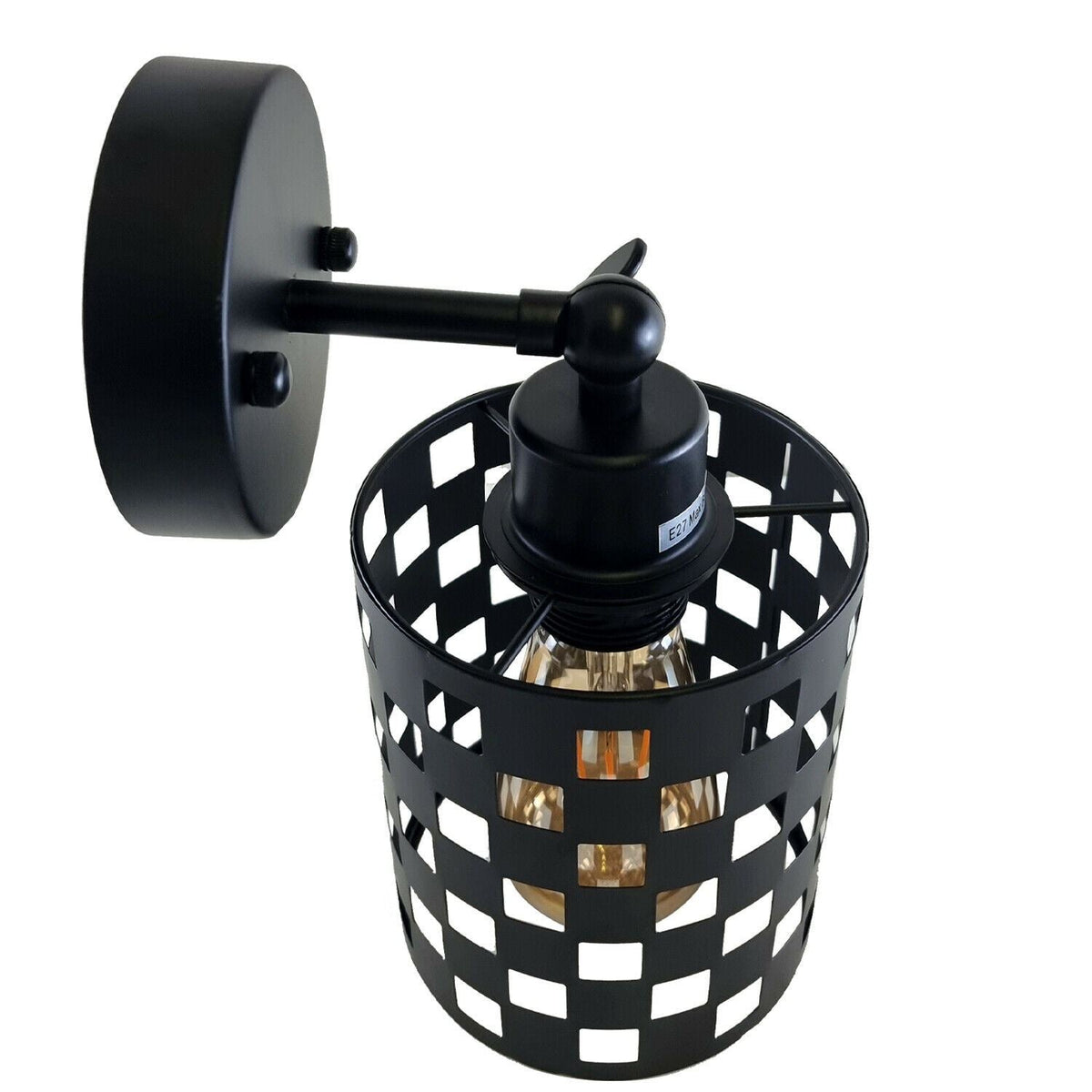 Wall Sconce with Perforated Cage – Black or Brushed Copper, E27 - photo 16