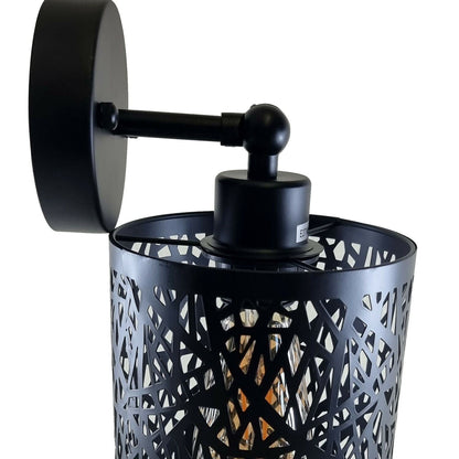 Wall Sconce with Perforated Cage – Black or Brushed Copper, E27 - photo 18