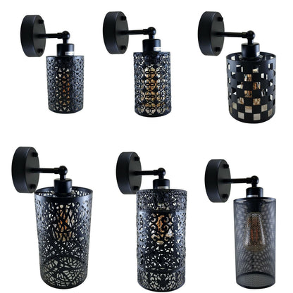 Wall Sconce with Perforated Cage – Black or Brushed Copper, E27 - photo 2