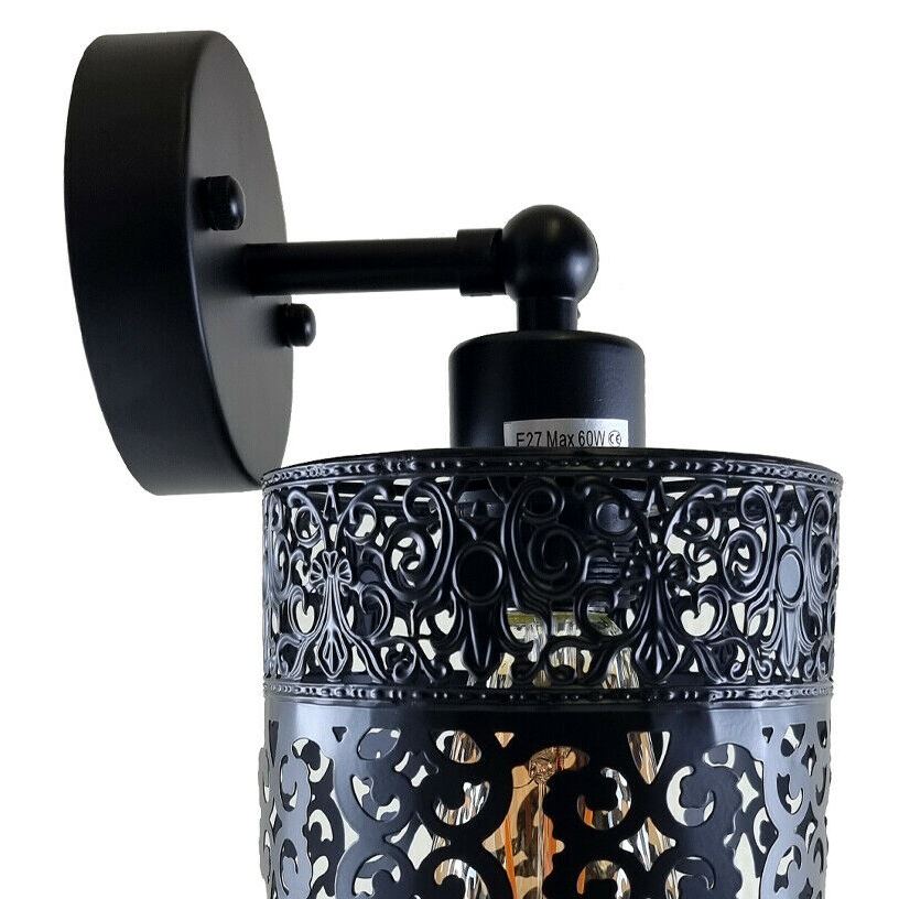 Wall Sconce with Perforated Cage – Black or Brushed Copper, E27 - photo 20
