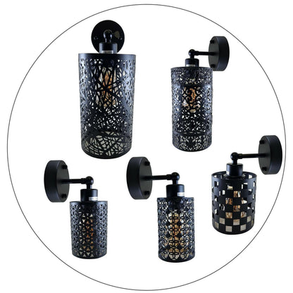 Wall Sconce with Perforated Cage – Black or Brushed Copper, E27 - photo 21
