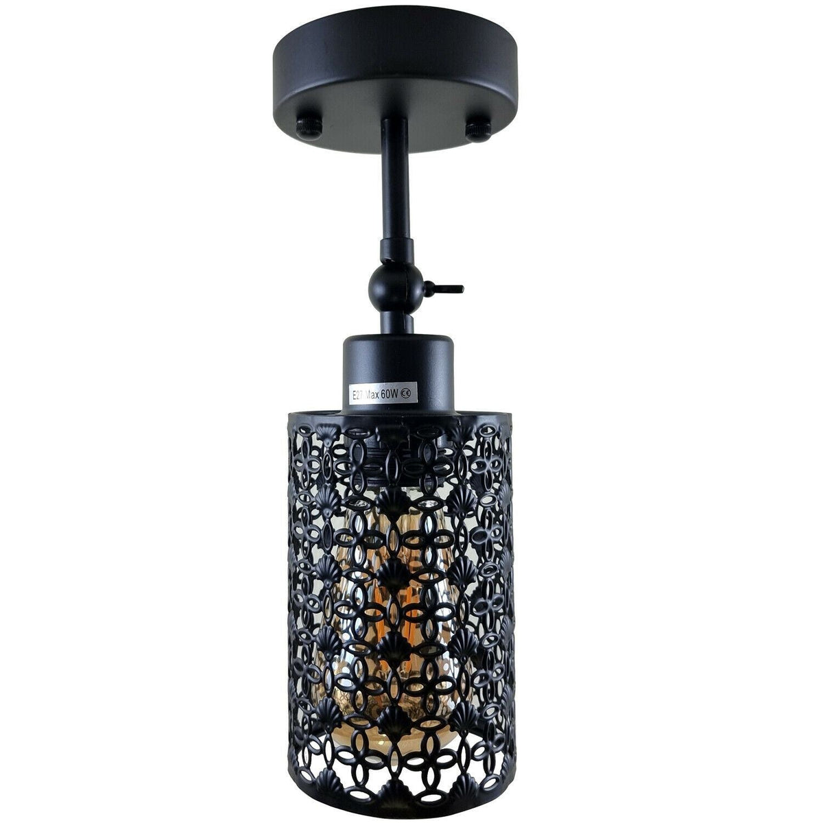 Wall Sconce with Perforated Cage – Black or Brushed Copper, E27 - photo 4