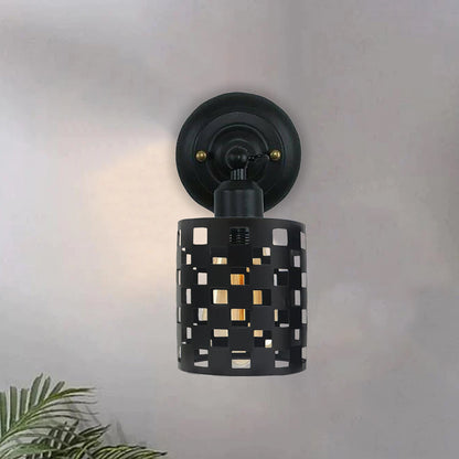 Wall Sconce with Perforated Cage – Black or Brushed Copper, E27 - photo 5