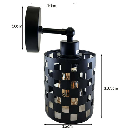 Wall Sconce with Perforated Cage – Black or Brushed Copper, E27 - photo 6