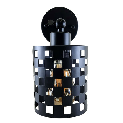 Wall Sconce with Perforated Cage – Black or Brushed Copper, E27 - photo 7