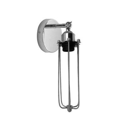 Adjustable Wall Sconce with Long Cage – Chrome, French Gold, Rose Gold - Chrome, Long Cage Chrome, Without Bulb