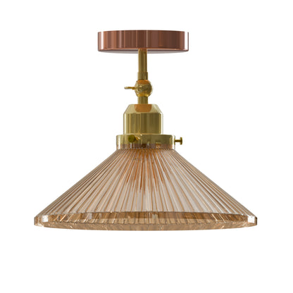 Adjustable Wall Sconce with Long Cage – Chrome, French Gold, Rose Gold - French Gold, Glass 25 cm Amber, Without Bulb