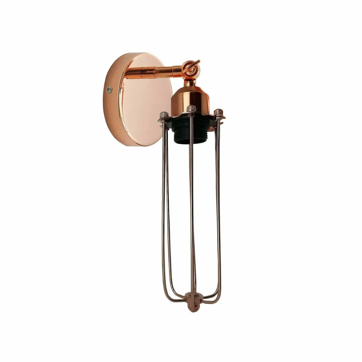 Adjustable Wall Sconce with Long Cage – Chrome, French Gold, Rose Gold - Rose Gold, Long Cage Rose Gold, Without Bulb