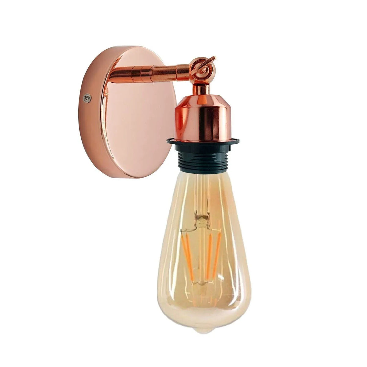 Adjustable Wall Sconce with Long Cage – Chrome, French Gold, Rose Gold - Rose Gold, No Shade 125 mm Rose, Without Bulb