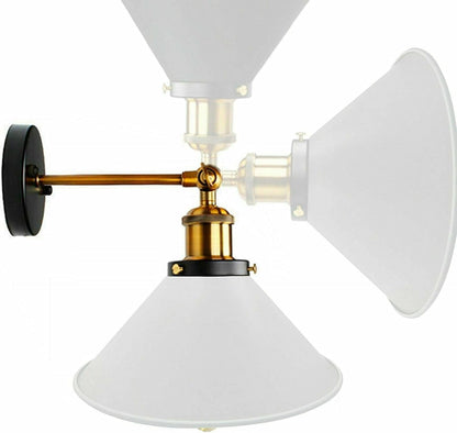Swing Arm Wall Light with Flat Cone Shade – Pack of 2, Black or Brass - photo 9