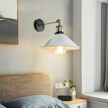 Swing Arm Wall Light with Flat Cone Shade – Pack of 2, Black or Brass - photo 14