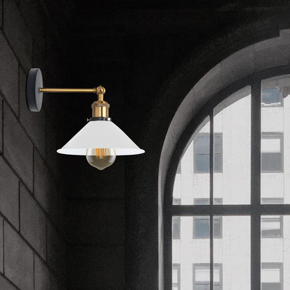 Swing Arm Wall Light with Flat Cone Shade – Pack of 2, Black or Brass - photo 15